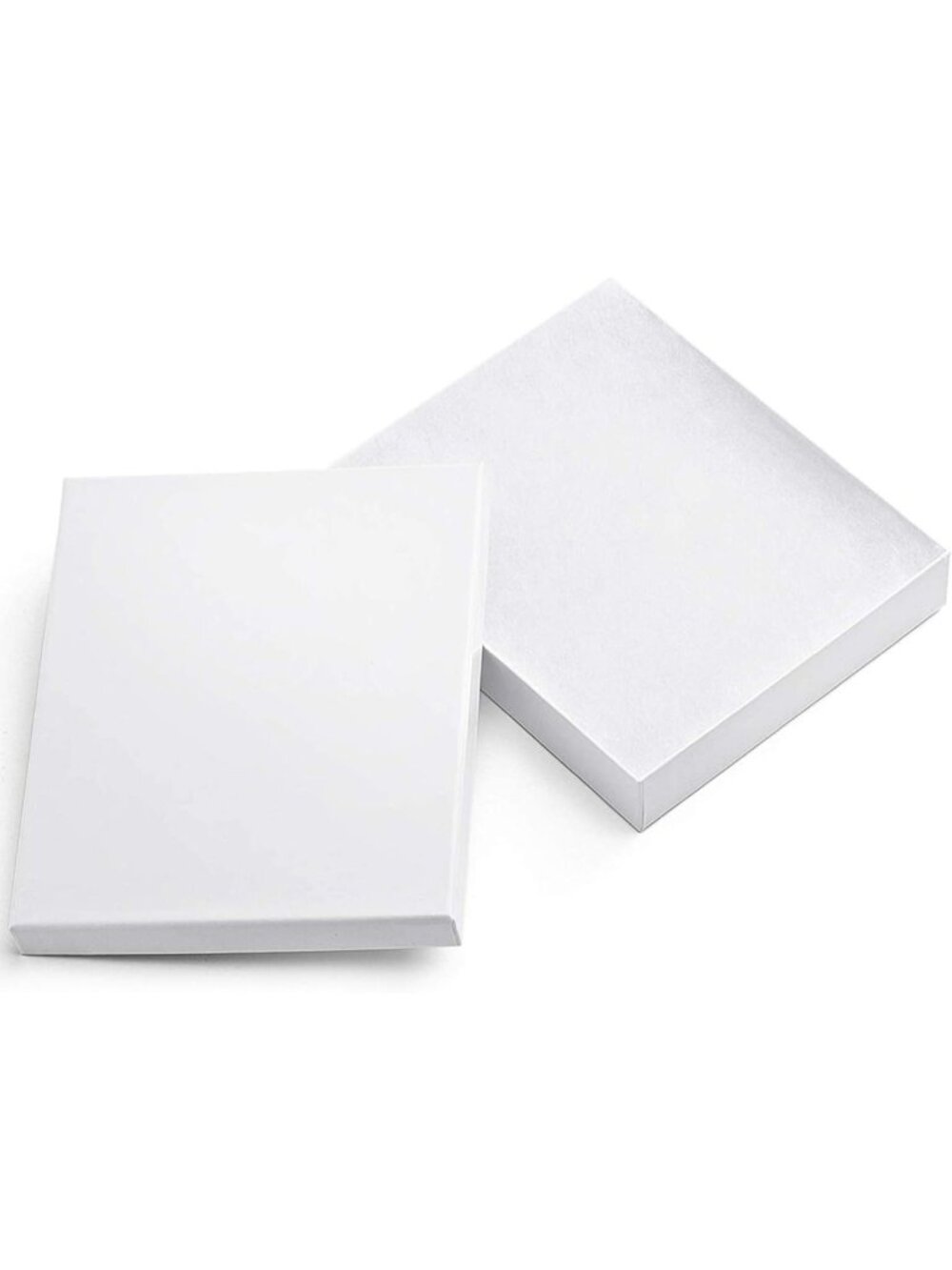 MESHA White Jewelry Gift Boxes 8x5.5x1.25 20 Pcs Cotton Filled Cardboard